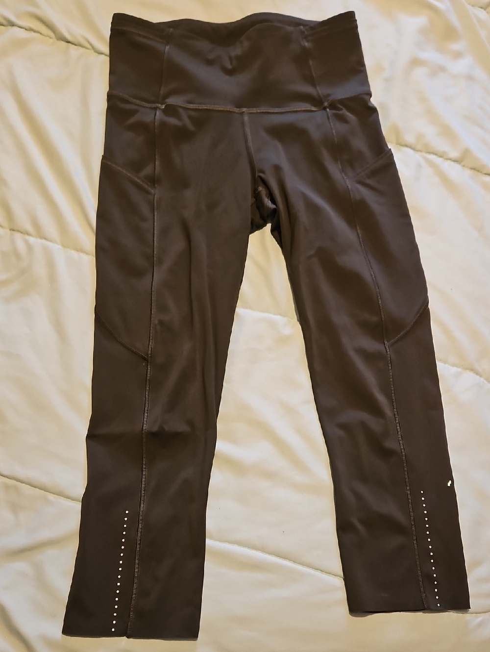 lululemon athletica Black Capri Leggings with Reflective Dots